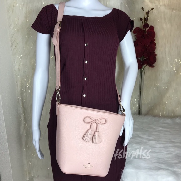 🔥SALE🔥 KATE SPADE HAYES VANESSA PINK BUCKET BAG - Picture 7 of 8